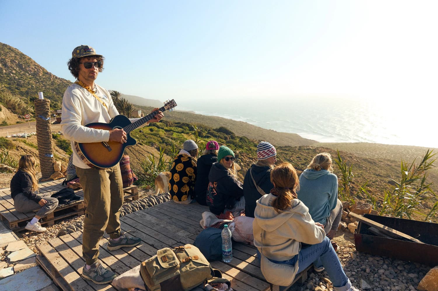 Acoustic guitar at coastal retreat at Aman Surf & Yoga in Imsouane, Morocco