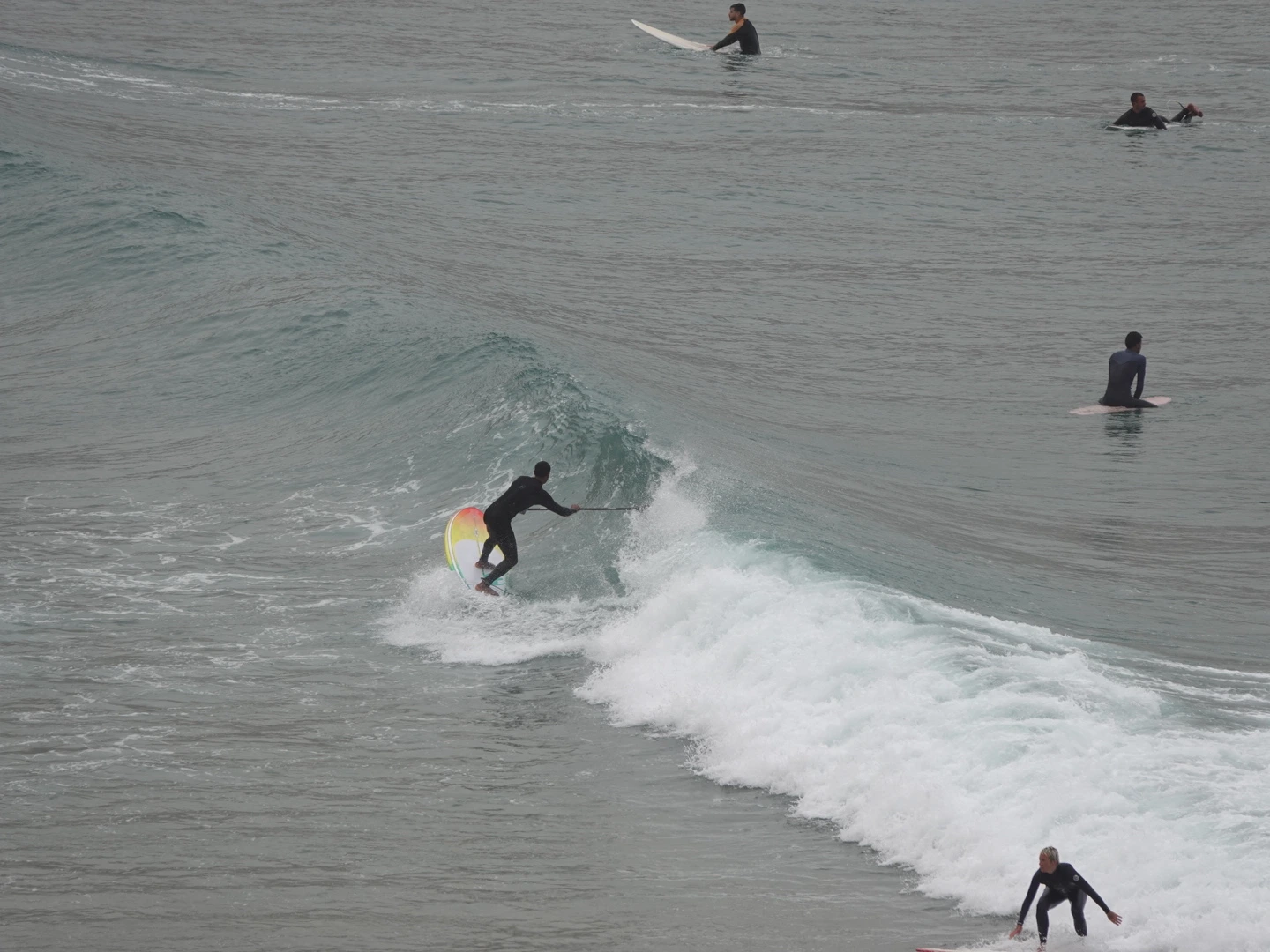 Paddleboarding at sunset